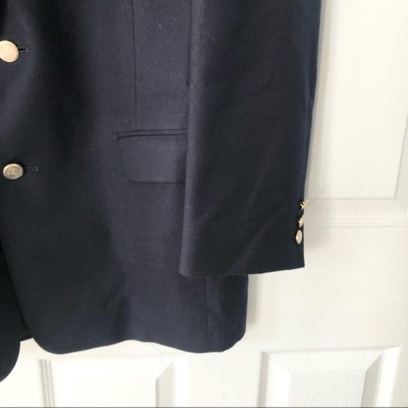 Vintage Burberry Men's Navy Blue Wool Two Button Blazer Sports Jacket 41R - Picture 5 of 13